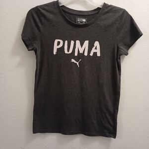 EUC Y2K Puma Vintage Tee Youth Size XL Women' Size S Heather Grey